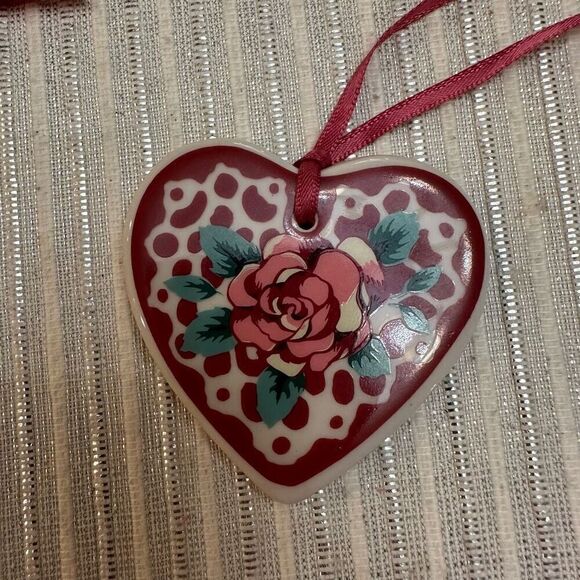 LONGABERGER lot of tie- on Ceramic Vintage‎ Hanging Ornaments 4 pieces - Picture 6 of 7